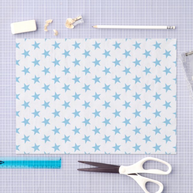White with blue stars tissue paper (Craft)