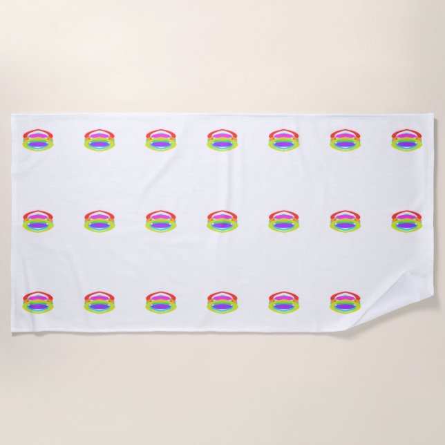 WHITE WITH COLORED CIRCLES BEACH TOWEL (Front)