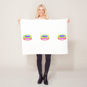 WHITE WITH COLORED CIRCLES FLEECE BLANKET
