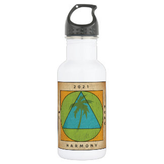 White with colour logo water bottle