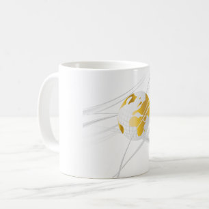 White With Gray Globe Mug