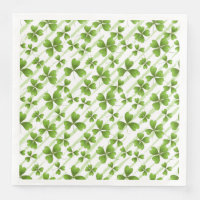 WHITE WITH GREEN SHAMROCKS