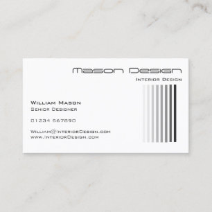 White with Grey Stripes - Business Card