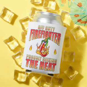 White with Hand-Drawn Chilli Thumbs Up Character Can Cooler