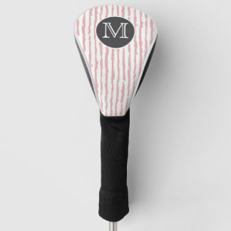 White With Modern Pink Stripe Golf Head Cover
