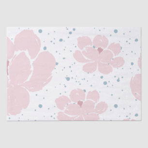 White with Pastel Pink Flowers and Pastel Blue Tissue Paper