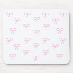 White With Pink Bows Mouse Mat
