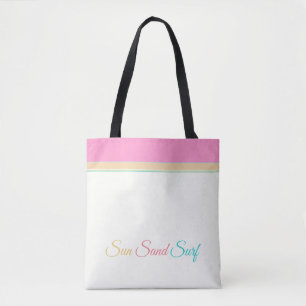 White with Pink Orange and Aqua > Summer Totes