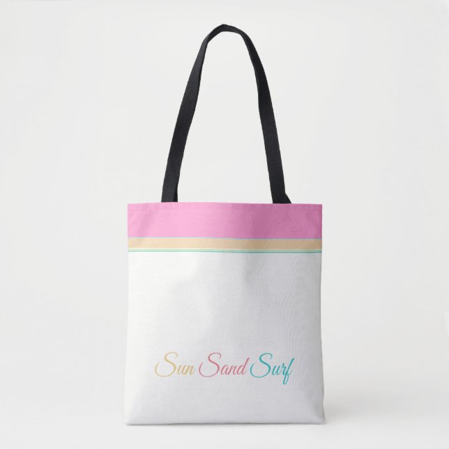 White with Pink Orange and Aqua > Summer Totes (Front)