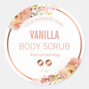 White With Pink Spring Flowers Product Labels
