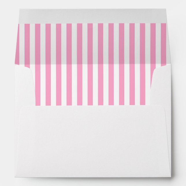 White with Pınk Stripes Lined Envelopes (Back (Bottom))