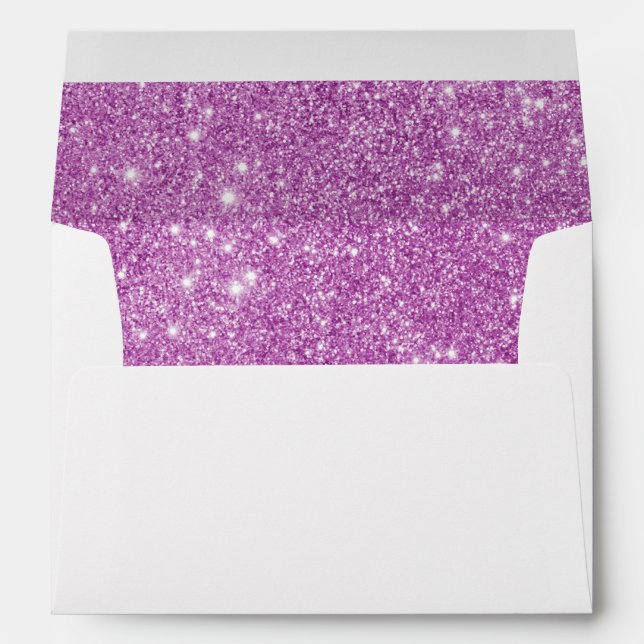White with Purple Glitter Lined Envelopes (Back (Bottom))