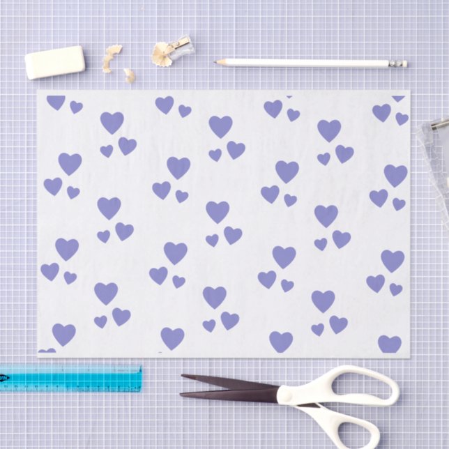 White with purple hearts tissue paper (Craft)