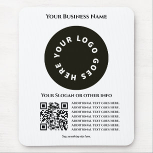 White with QR code add your own text and logo Mouse Mat