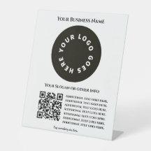 White with QR code add your own text and logo