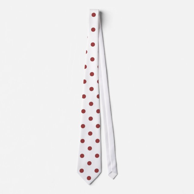 White with Red Dots (Christmas 1) Men's Tie (Front)