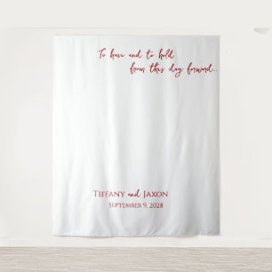 White With Red Text Wedding Quote Tapestry
