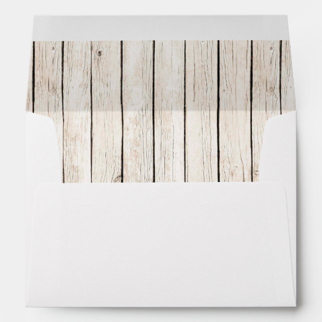 White with Rustic Wood Lined Envelopes (Back (Bottom))