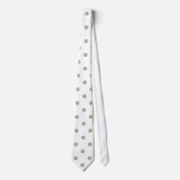 White with Sage Green Dots (Christmas 1) Men's Tie
