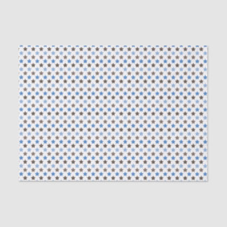 WHITE WITH SHADES OF BROWN & BLUE STARS TISSUE PAPER