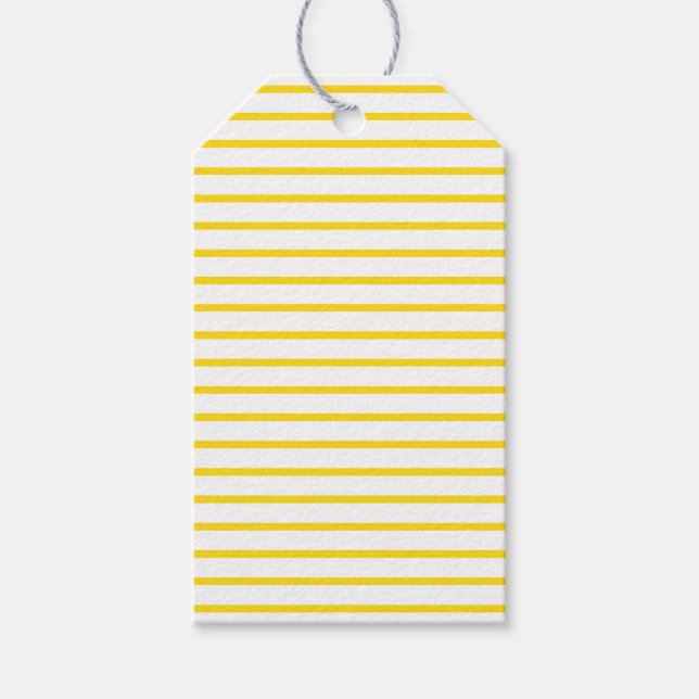 White with Yellow Stripes Gift Tags (Front)