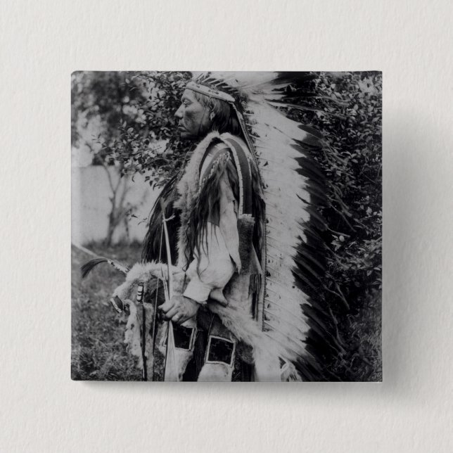 White Wolf, a Comanche Chief, c.1891-98 15 Cm Square Badge (Front)