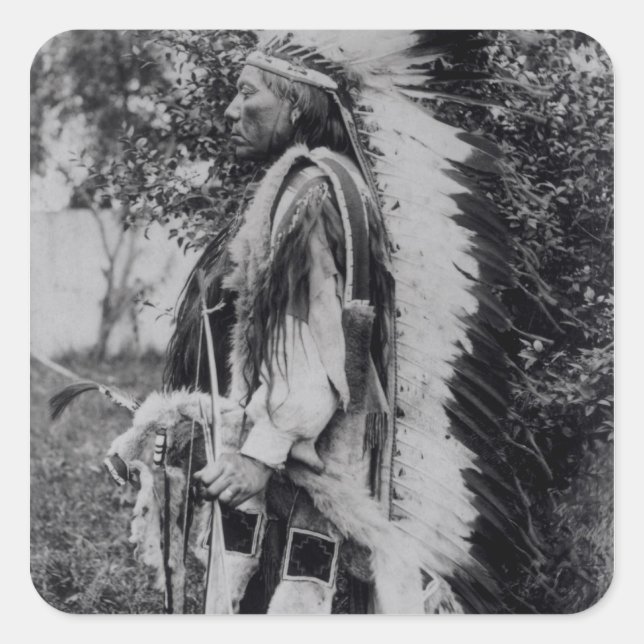 White Wolf, a Comanche Chief, c.1891-98 Square Sticker (Front)