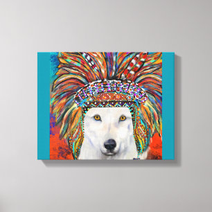White Wolf Art Canvas Print