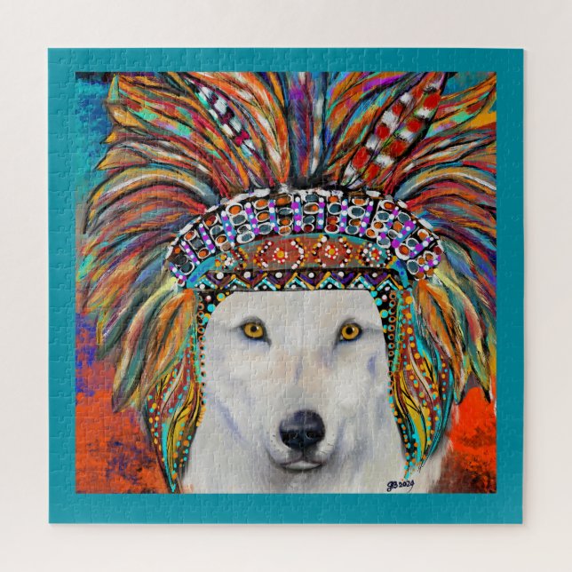 White Wolf Art Jigsaw Puzzle (Vertical)