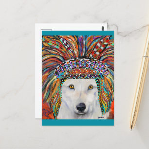 White Wolf Art Postcard