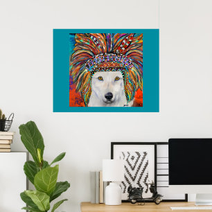 White Wolf Art Poster
