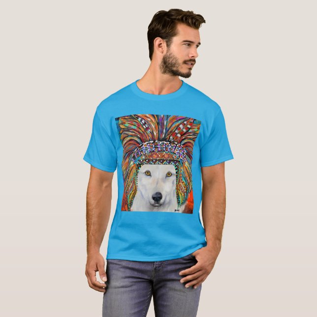 White Wolf Art T-Shirt (Front Full)