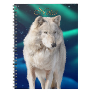 White Wolf & Aurora Wildlife-supporter Notebook