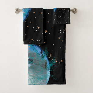 White Wolf Blue Moon Bath Towel Set