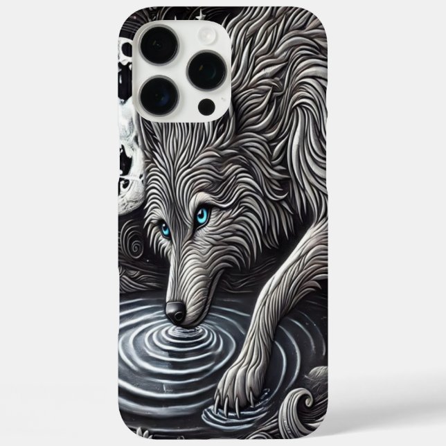 White Wolf by Moonlight Case-Mate iPhone Case (Back)