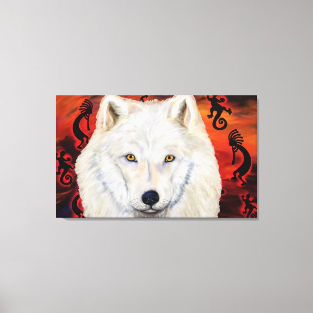 White Wolf Canvas Print (Front)