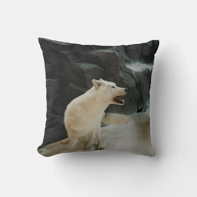 White Wolf Cushion (Front)