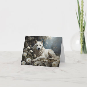 white wolf for you thank you card