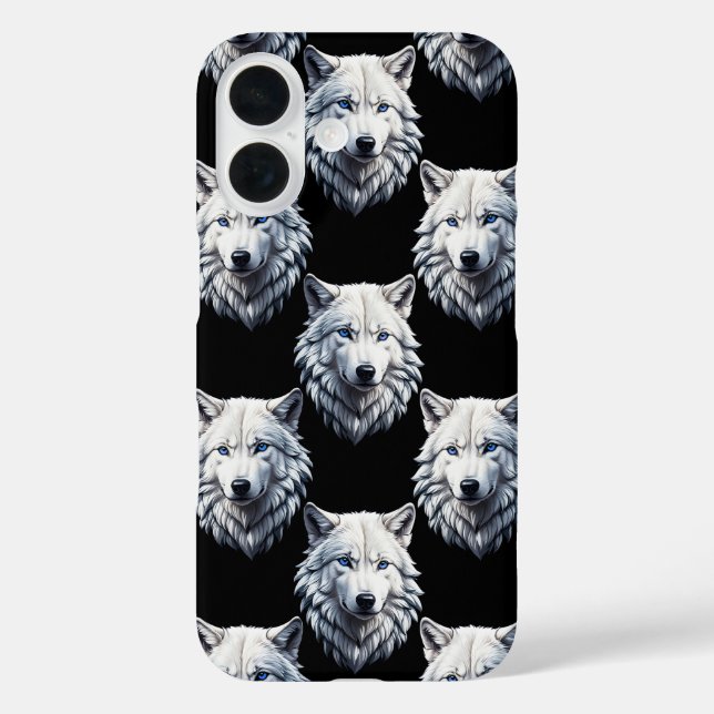 White Wolf Head Pattern Design  Case-Mate iPhone Case (Back)