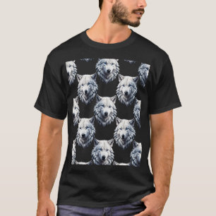 White Wolf Head Pattern Design T-Shirt