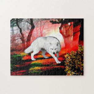White Wolf In A Remote Location Jigsaw Puzzle