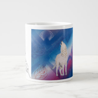 white wolf large coffee mug