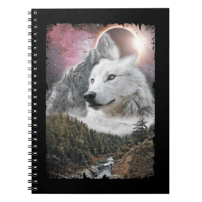 White Wolf Mountains Solar Eclipse Galaxy Notebook (Front)