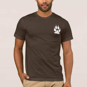 White Wolf Paw Print Silhouette T-Shirt