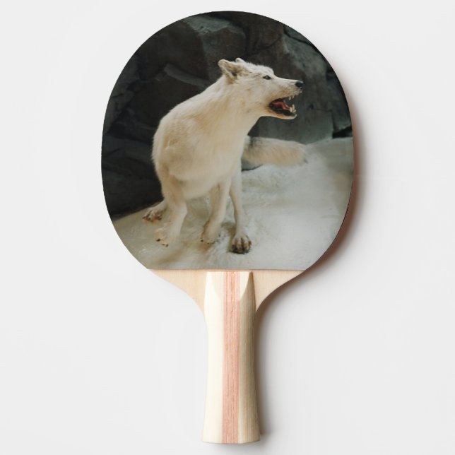 White Wolf Ping Pong Paddle (Front)