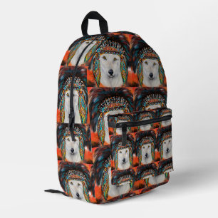 White Wolf Printed Backpack