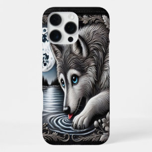White Wolf’s Tranquil Reflection iPhone 16 Pro Max Case