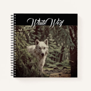 White Wolf Spirit Animal Personal Black Journal 