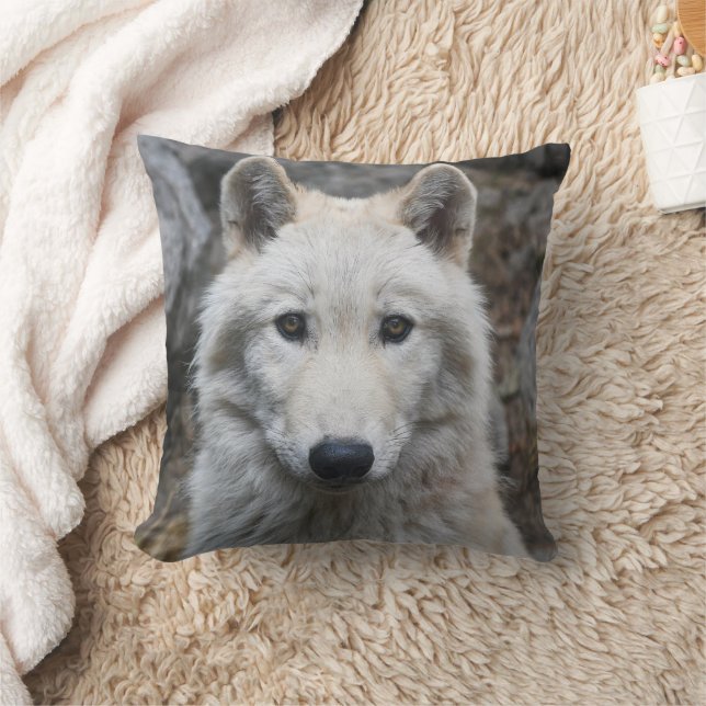 WHITE WOLF THROW PILLOWS (Blanket)