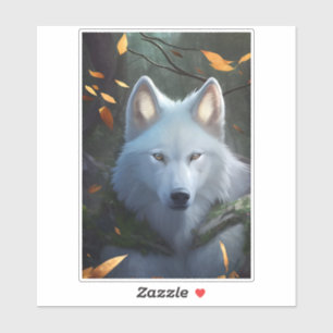 White Wolf Vinyl Sticker